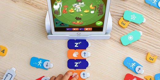 Playing Osmo Coding Awbie